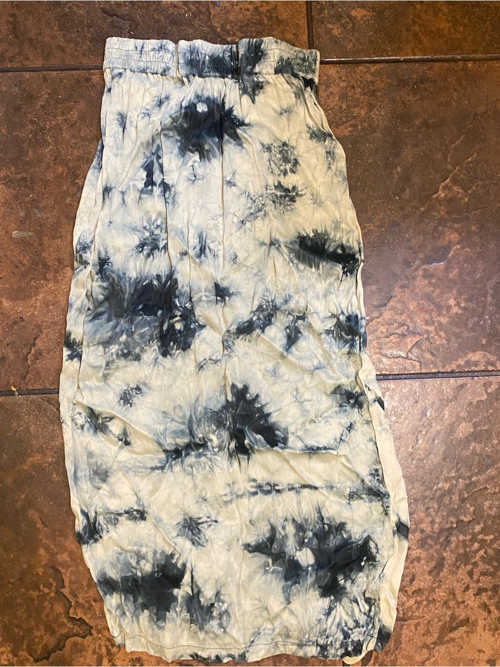 Zara Black and White Tie-Dye Maxi Skirt